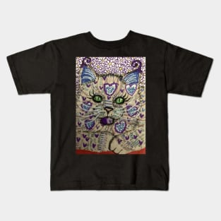 colorful abstract cat Kids T-Shirt